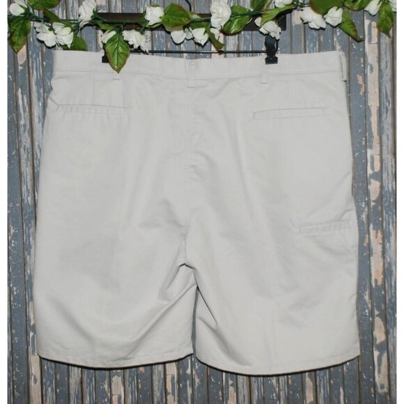 Haggar Men's Classic Khaki Chino Shorts Size 42 Flat Front Pockets Preppy Casual - Picture 3 of 7
